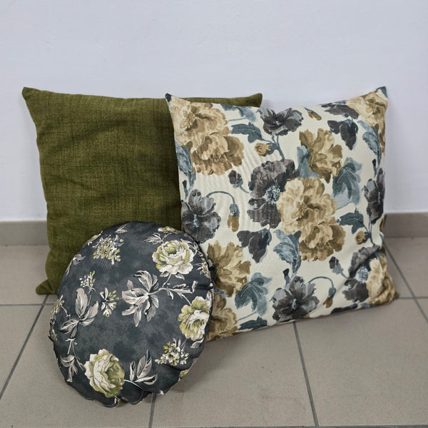 Pude sæt - Grøn/Blomst