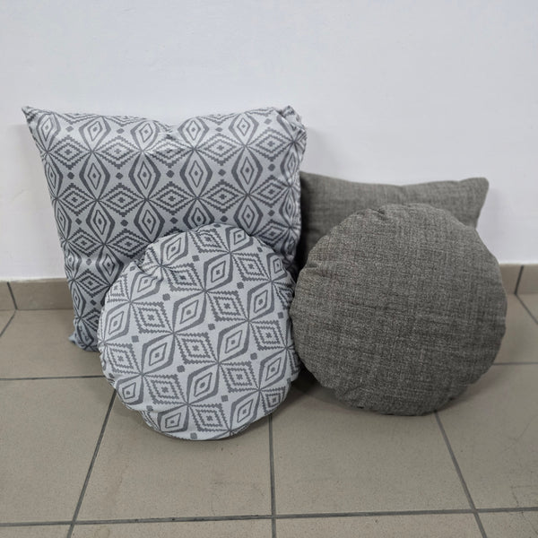 Pude sæt - Mønster/Grå
