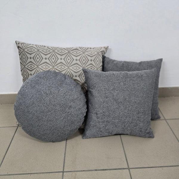 Pude sæt - Mønster/Grå