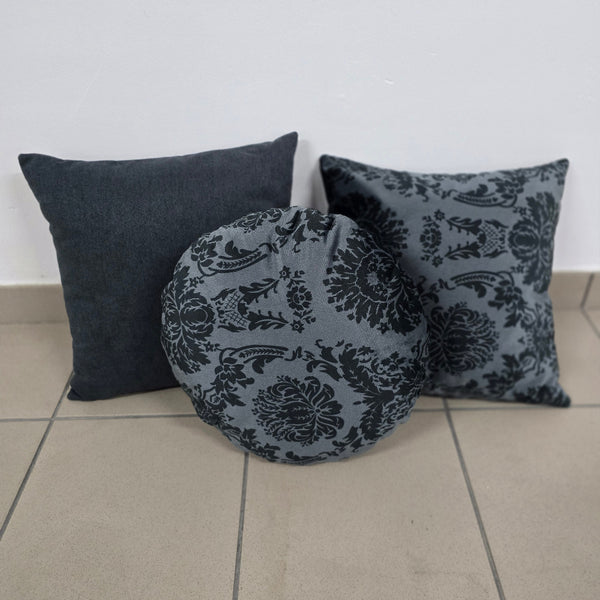 Pude sæt - Mørkegrå mønster