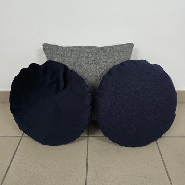 Pude sæt - Mørkeblå/Grå