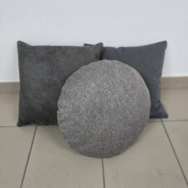 Pude sæt - Kunstlæder/Grå mix